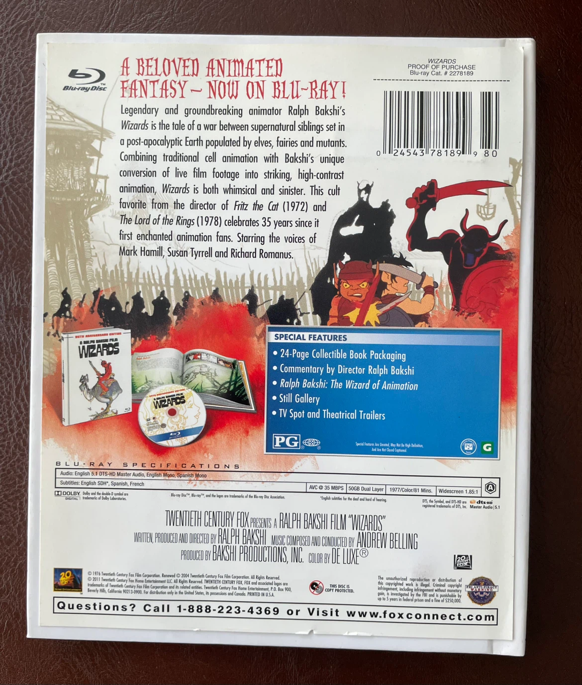 Wizards Blu Ray Digibook, Ultra Rare, Out Of Print - photo 2