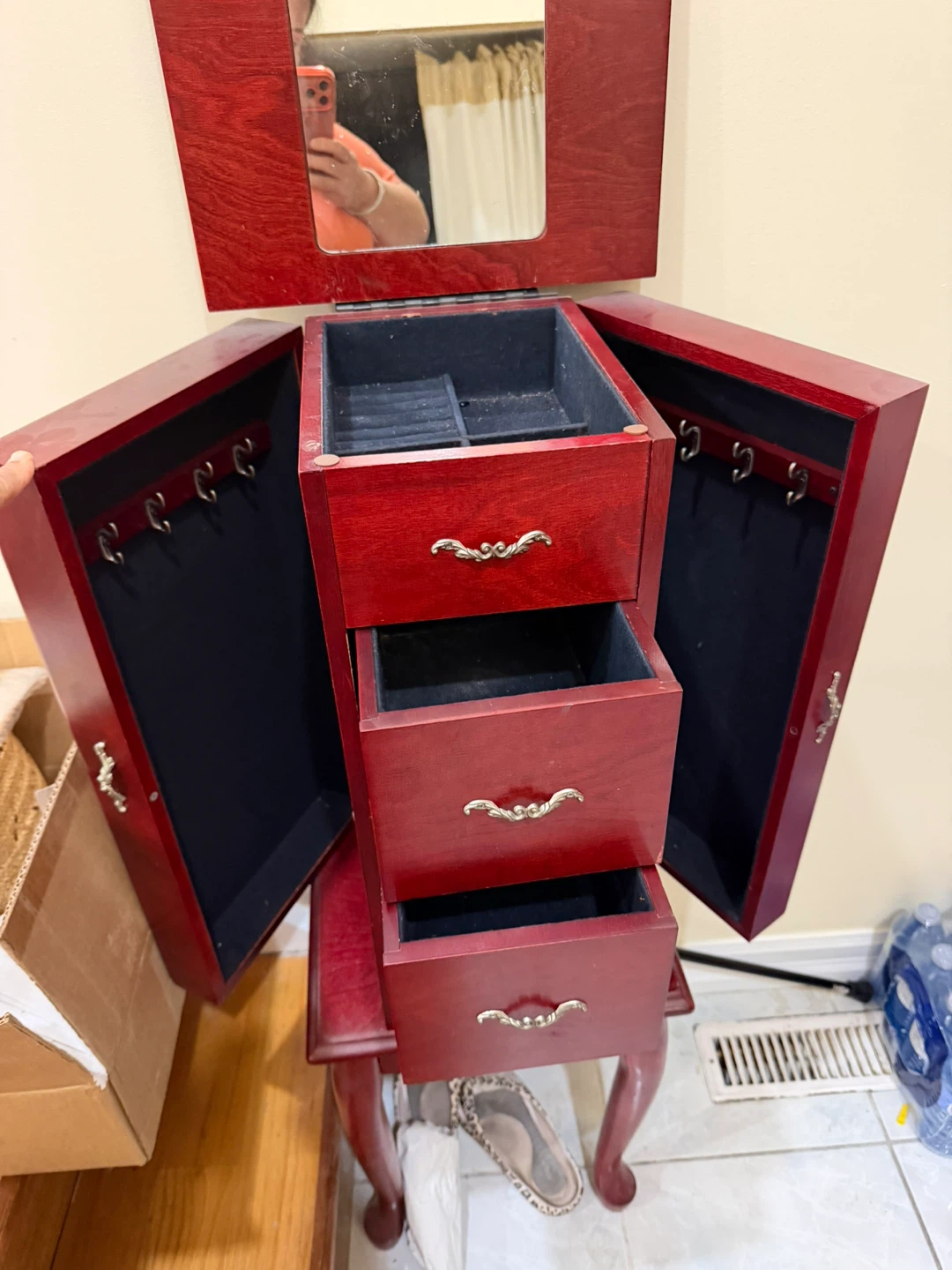 Freestanding Wooden Jewelry Armoire - photo 2