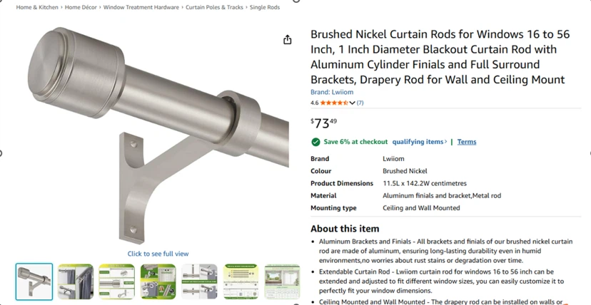 Brand New Curtain Rod - Local Stock in Calgary