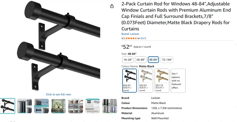 Brand New Curtain Rod - Local Stock in Calgary - photo 2