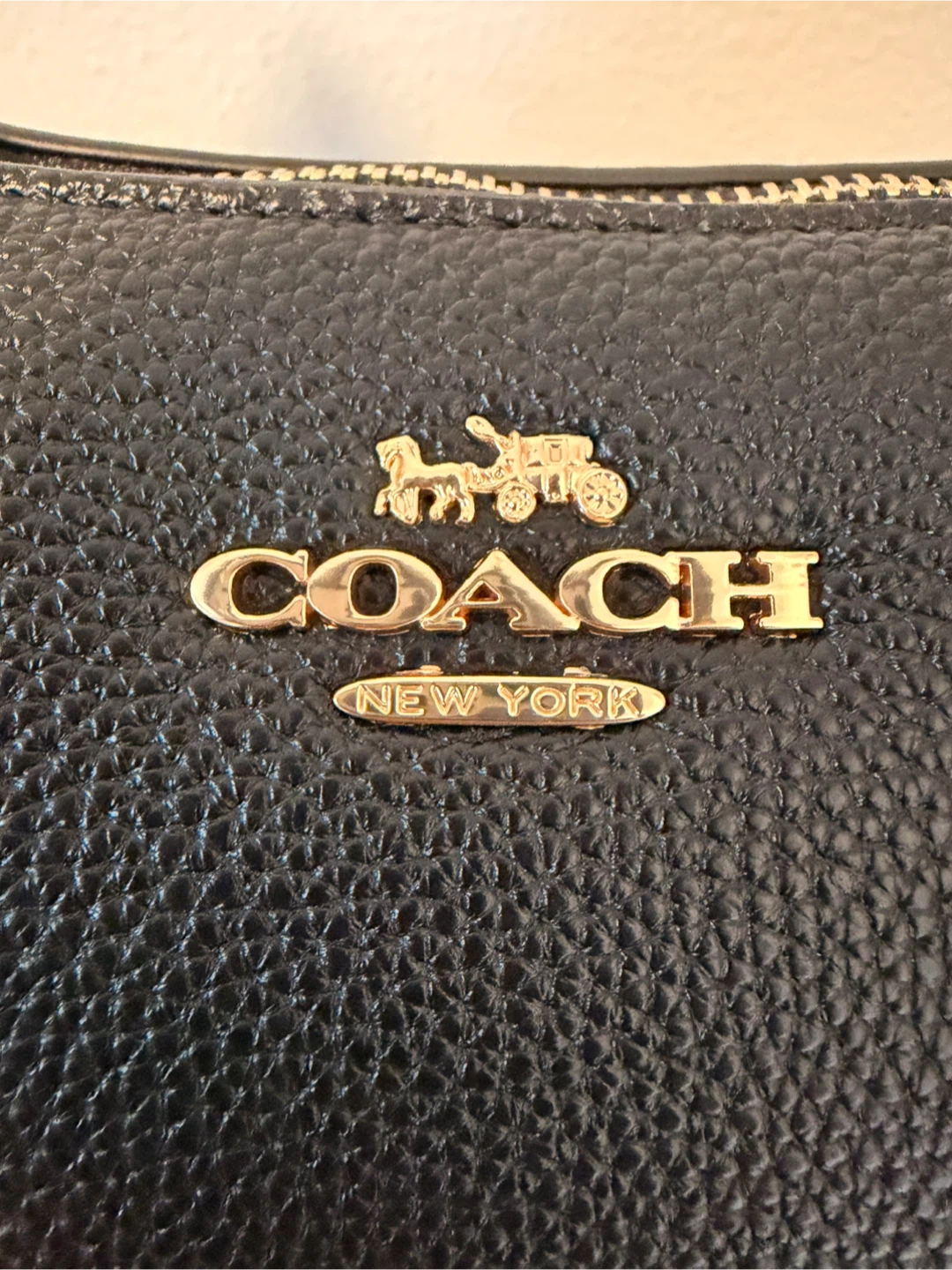 Coach Teri Shoulder Bag Black Pebbled Leather - photo 5