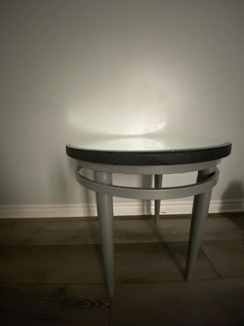 Round Side Table with Mirror Top