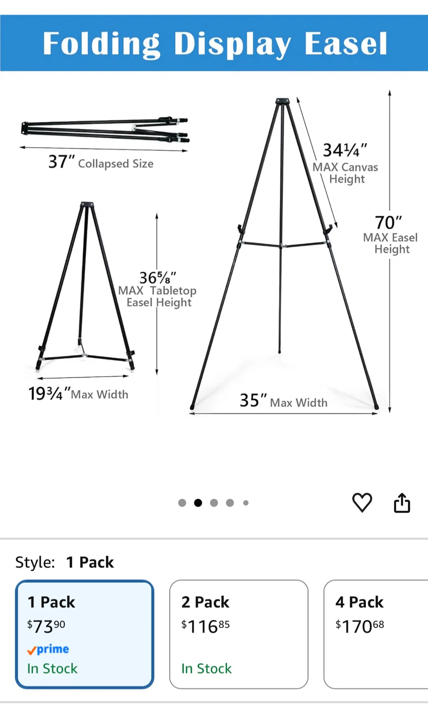 Falling in Art 70" Adjustable Aluminum Display Easel