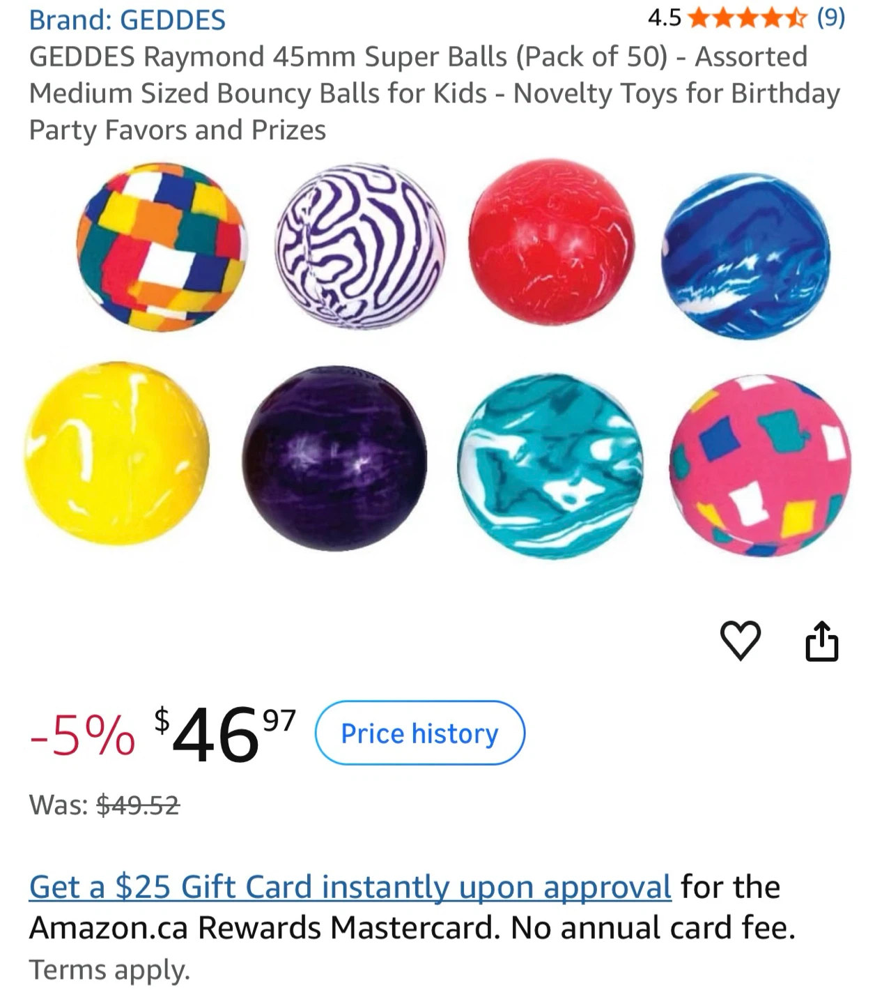 GEDDES Raymond Super Bouncy Balls (Pack of 50)
