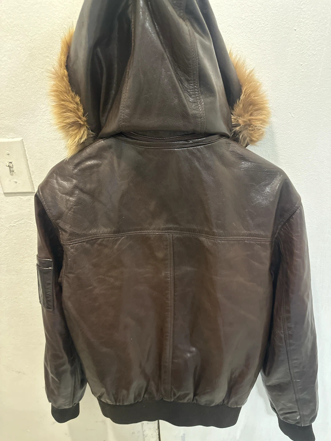 American Base New York Brown Leather Bomber Jacket - photo 4