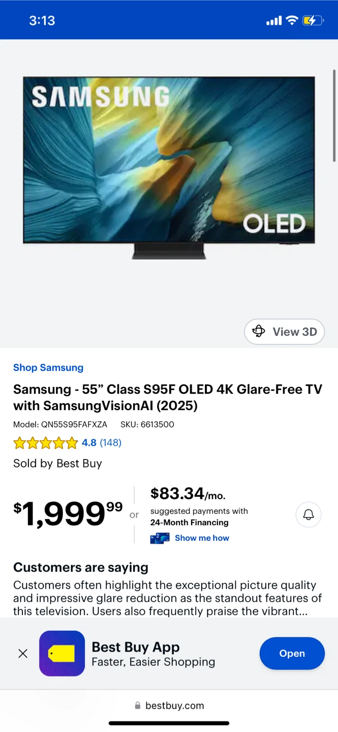 Samsung 55 Inch S95B OLED TV - photo 5