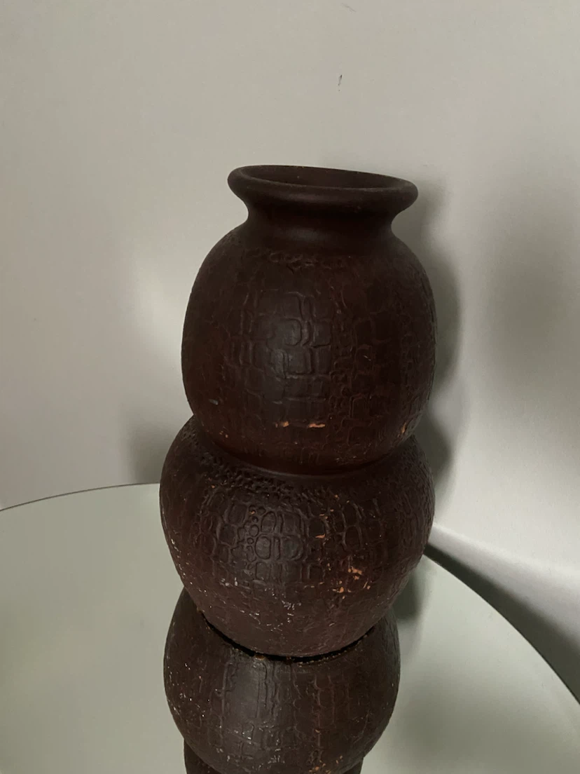 Textured Dark Brown Decorative Vase