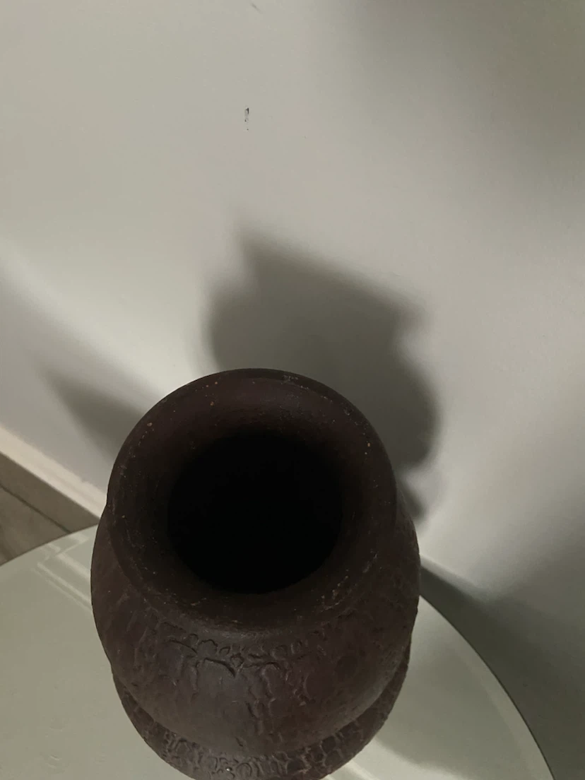 Textured Dark Brown Decorative Vase - photo 2