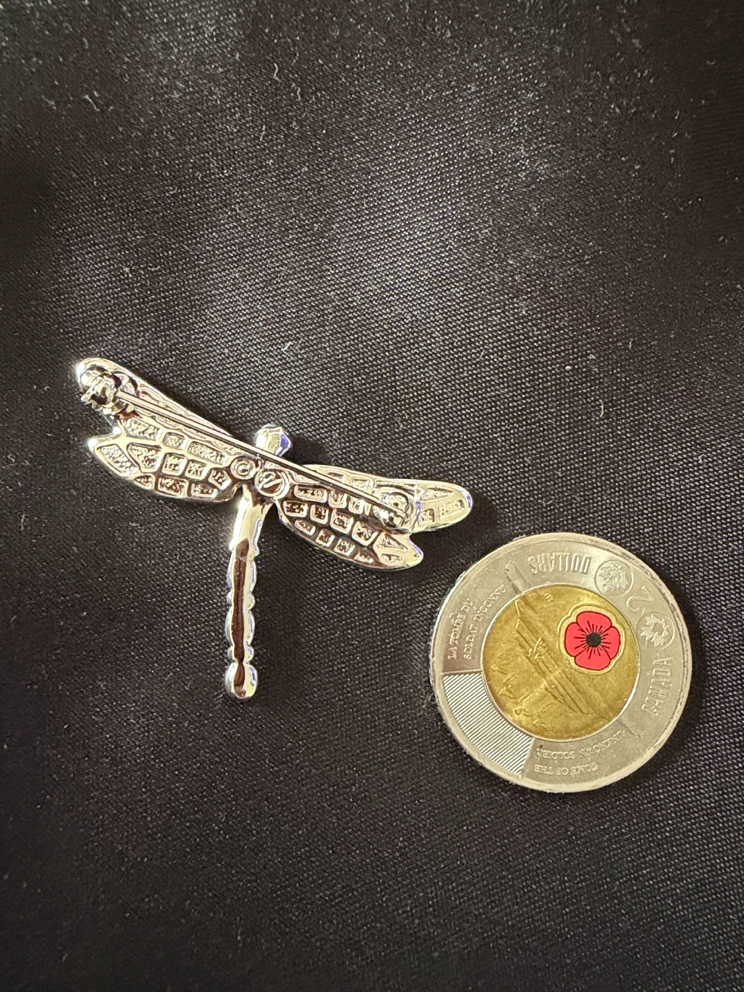 Beautiful Swarovski Signed Rhodium Plated Dragonfly Pin Brooch - photo 5