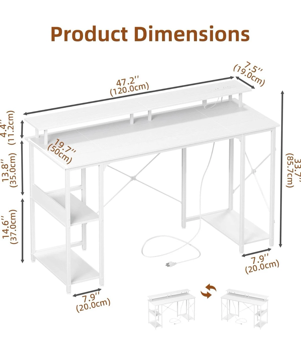 Open box - Computer Desk with Shelves - photo 5
