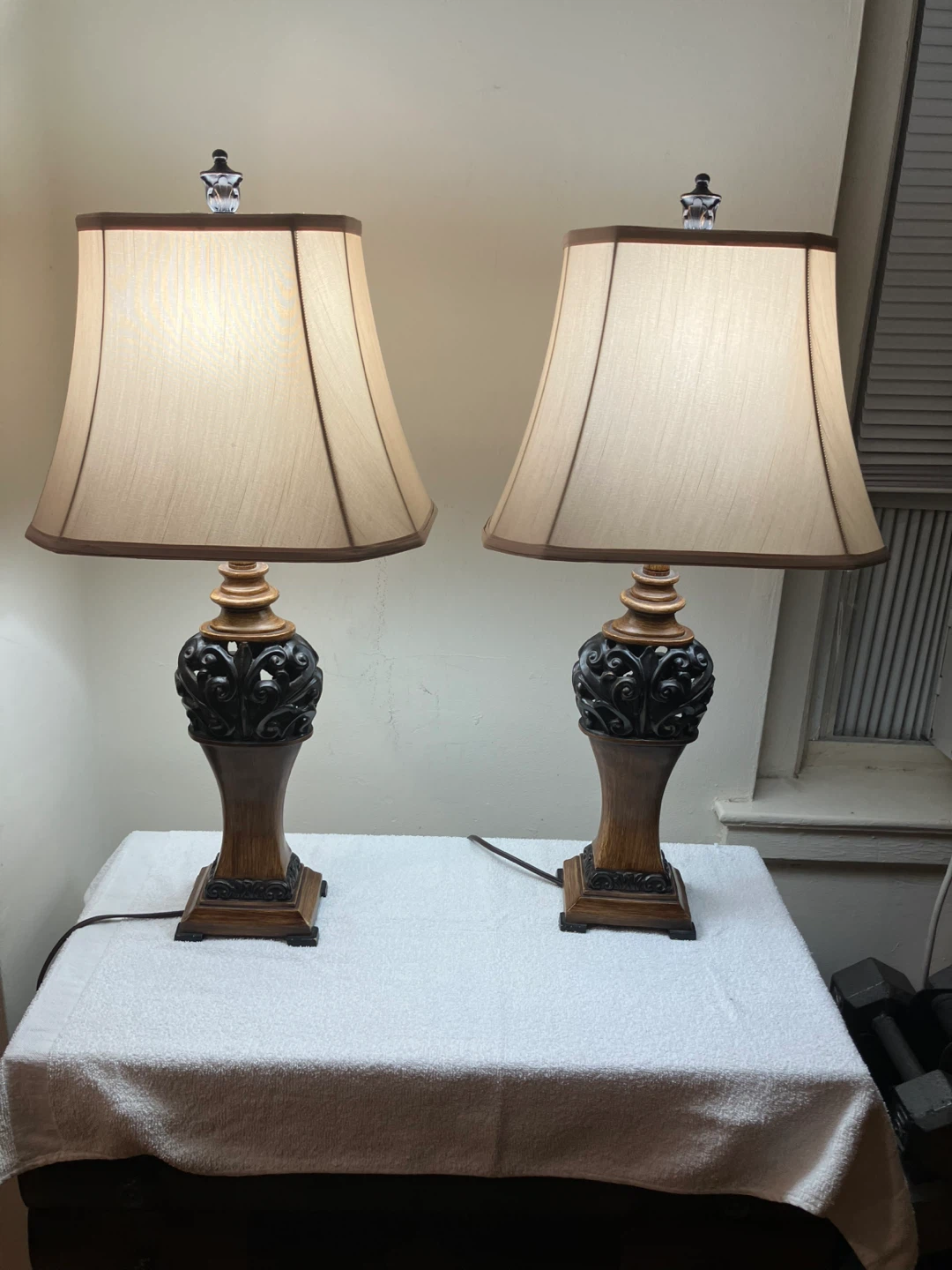 Set of Two Ornate Table Lamps