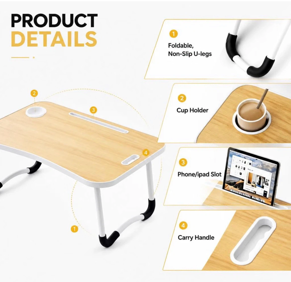 Foldable Laptop Bed Desk - photo 3