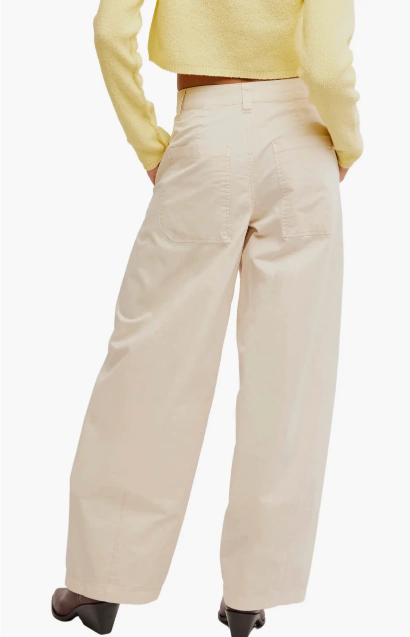 Free People Rylee Beige Wide Leg Cotton Chinos Size 14 NWT - photo 2