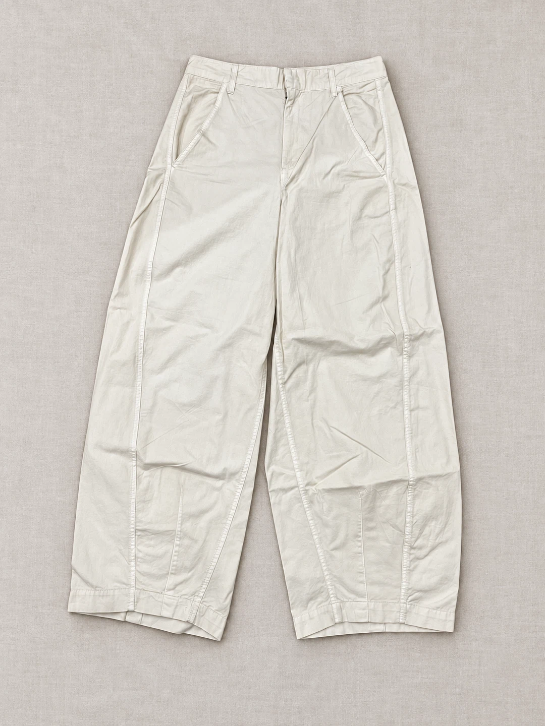 Free People Rylee Beige Wide Leg Cotton Chinos Size 14 NWT - photo 3