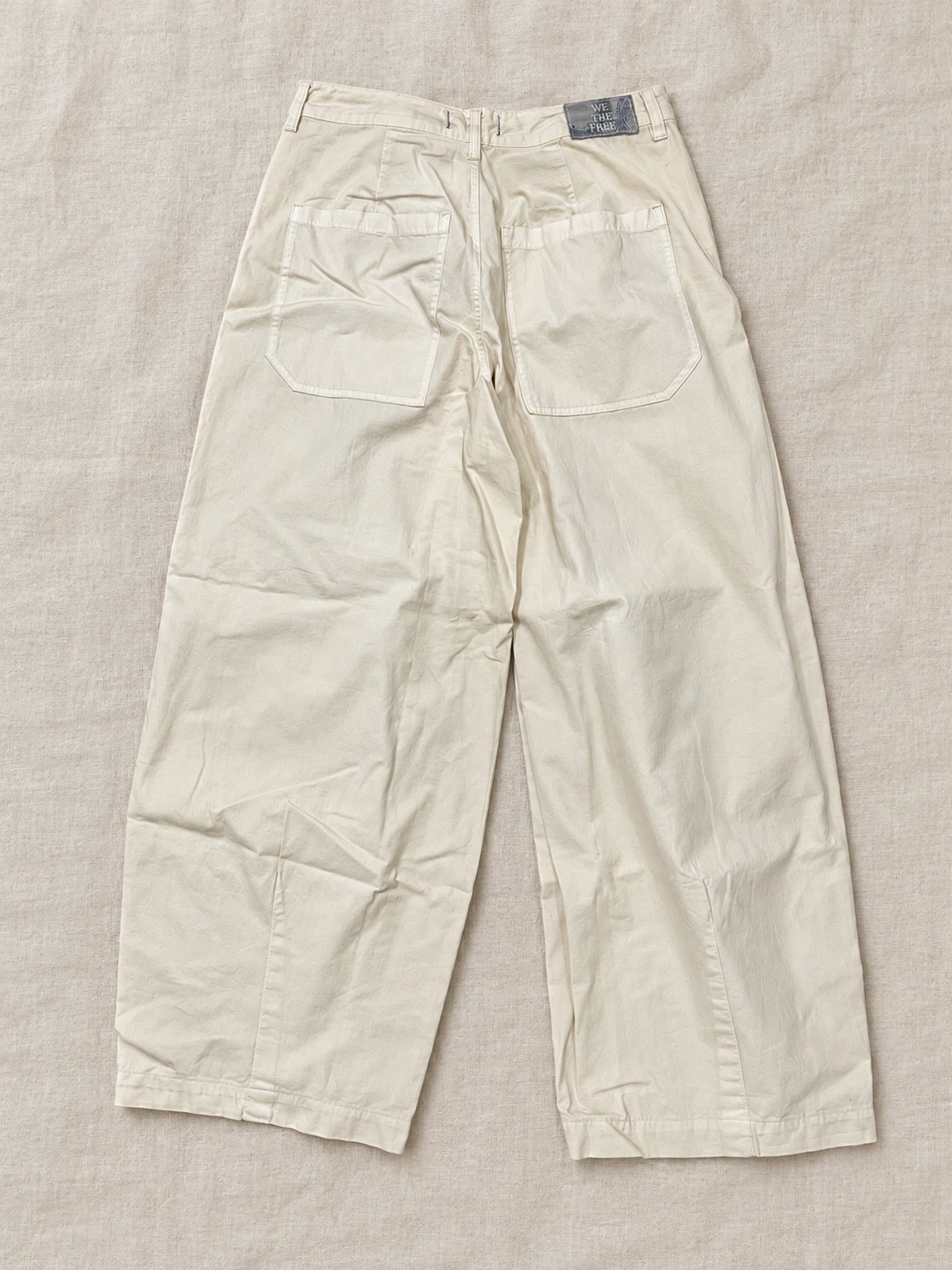 Free People Rylee Beige Wide Leg Cotton Chinos Size 14 NWT - photo 5