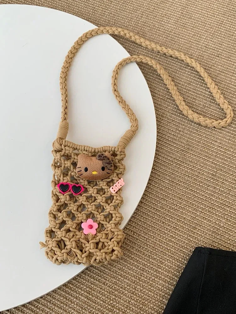 Hello Kitty Macrame Phone Crossbody Bag