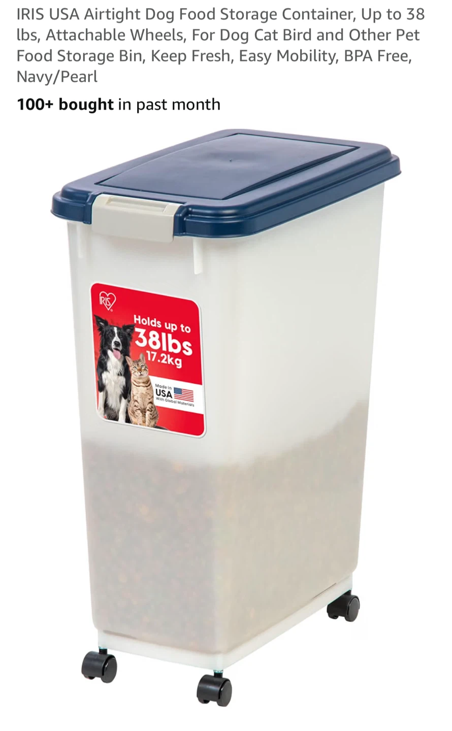 Large Plastic Pet Food Storage Bin - photo 2