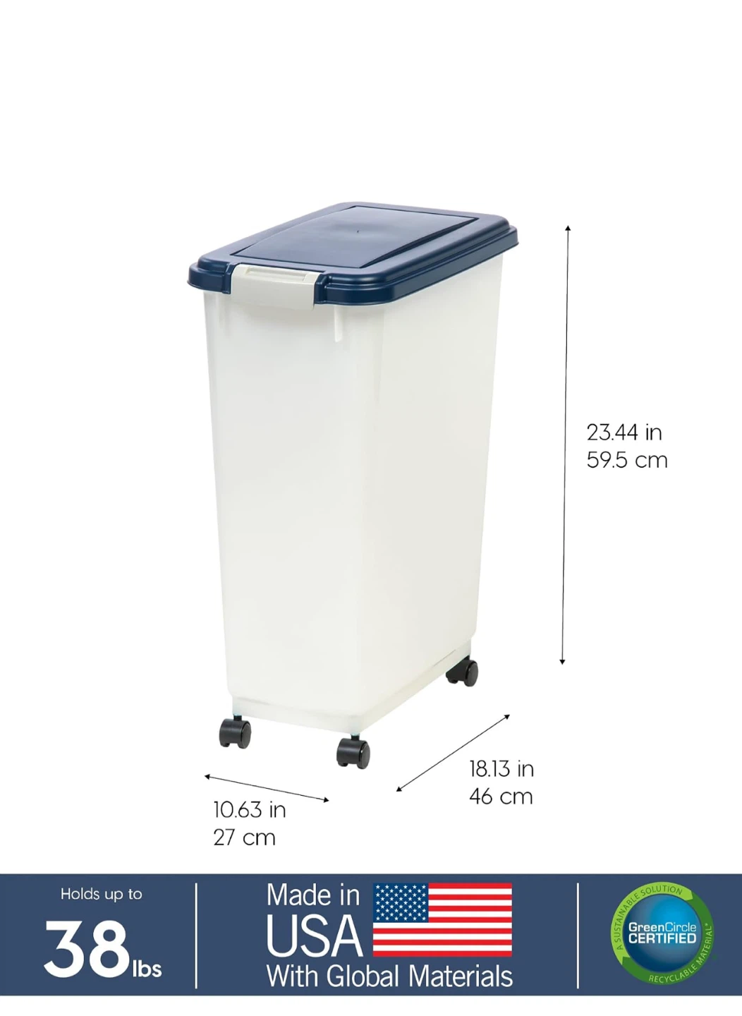 Large Plastic Pet Food Storage Bin - photo 3