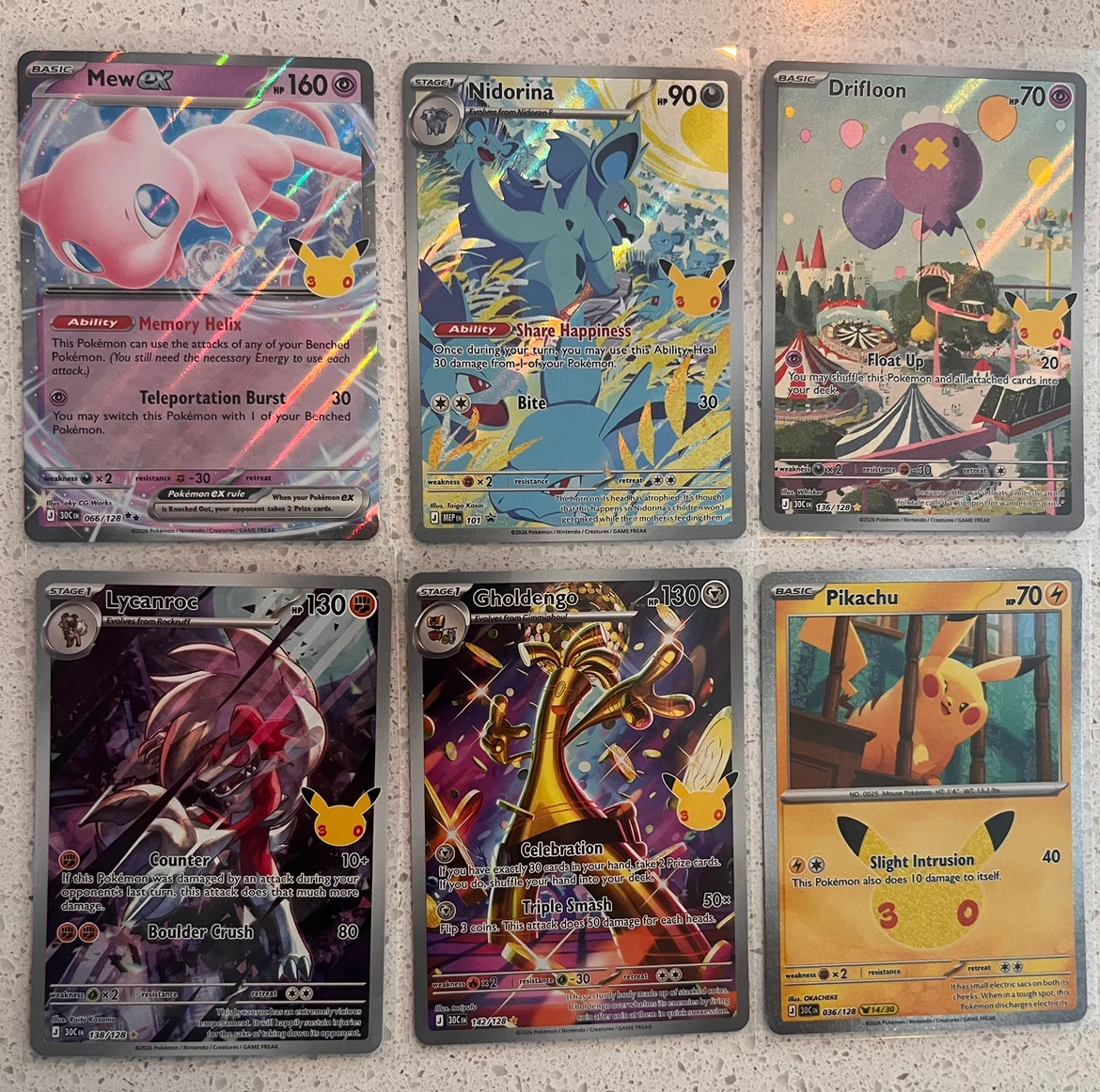 30th Anniversary Pokemon Singles