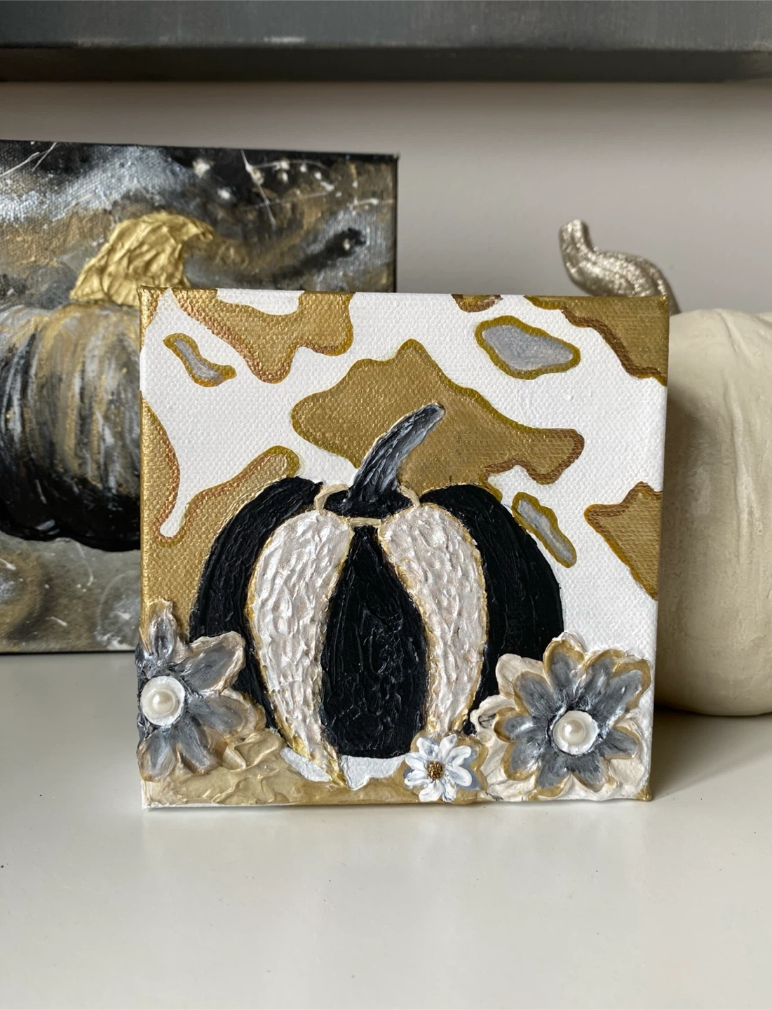 Angel Wings Fall Pumpkin Canvas Painting Art Decor