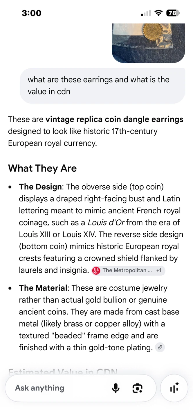 Vintage Coin Earrings, Replicas of 17th Century Royal Coins - photo 5