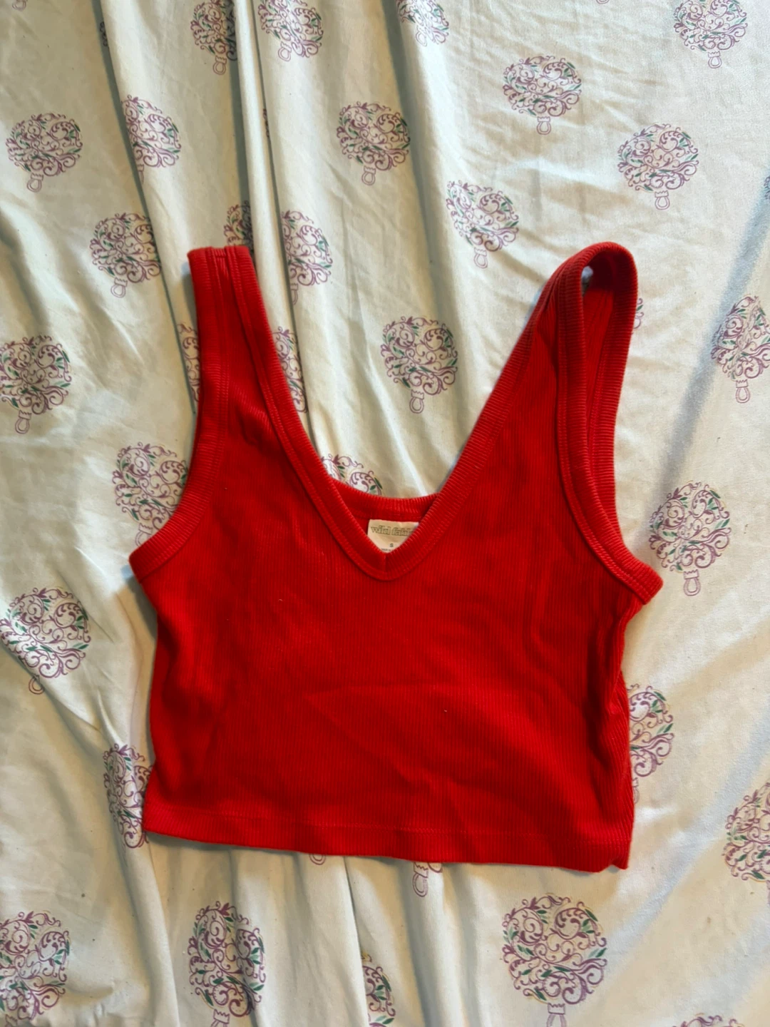 Wild Fable Red Ribbed Tank Top
