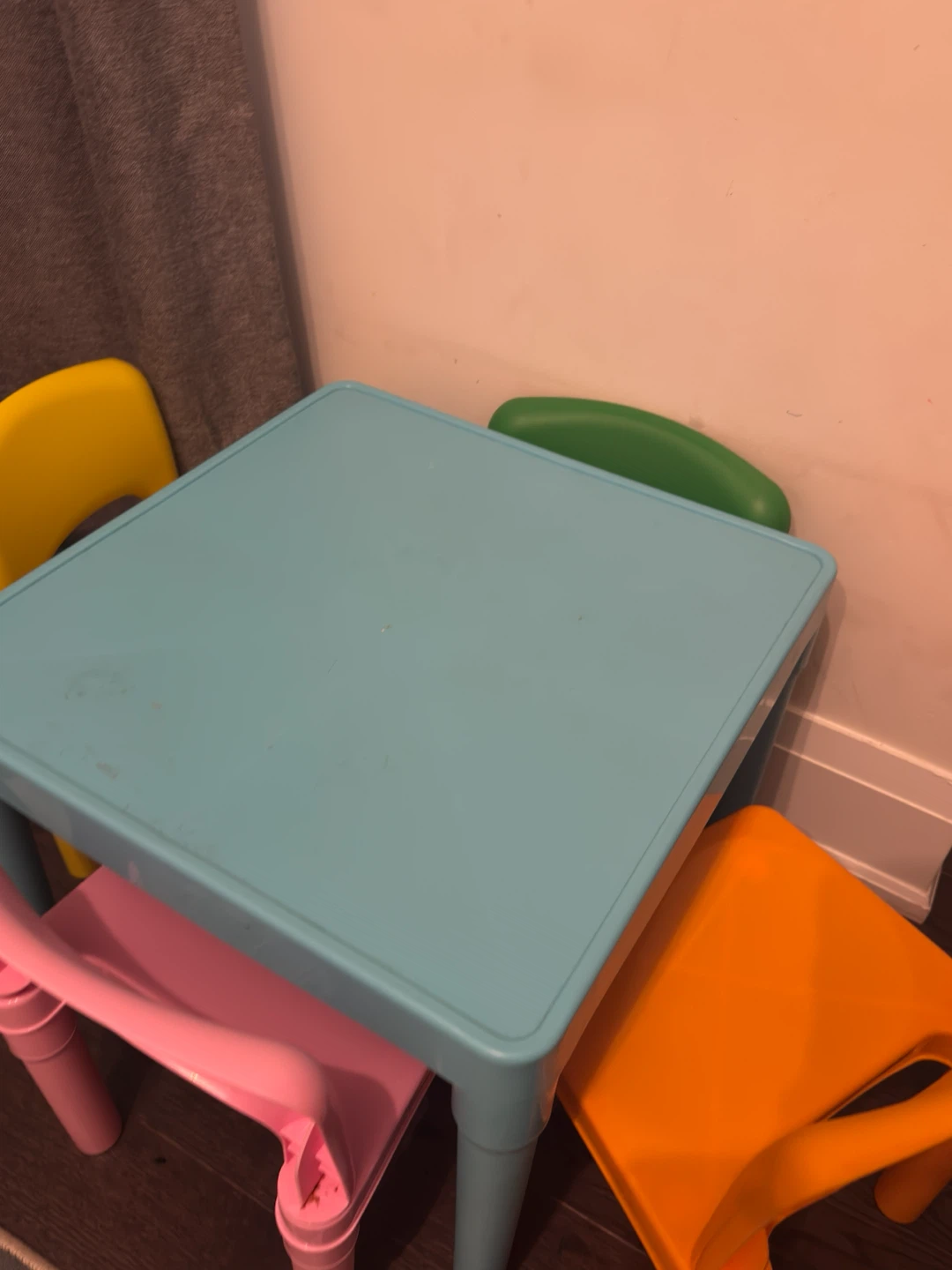 Kids Plastic Table and 4 Chairs Set