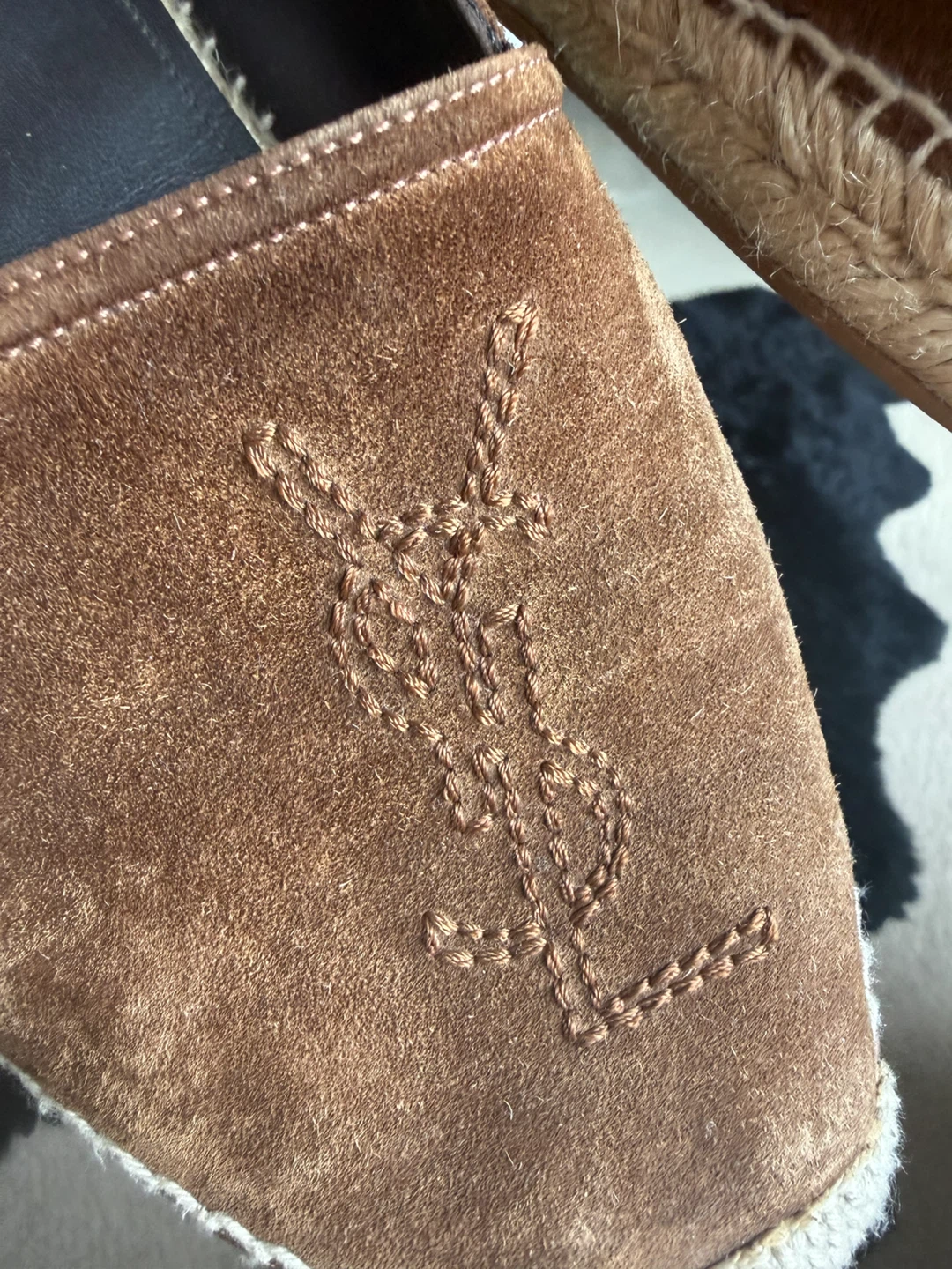 Saint Laurent Suede Espadrilles Brown