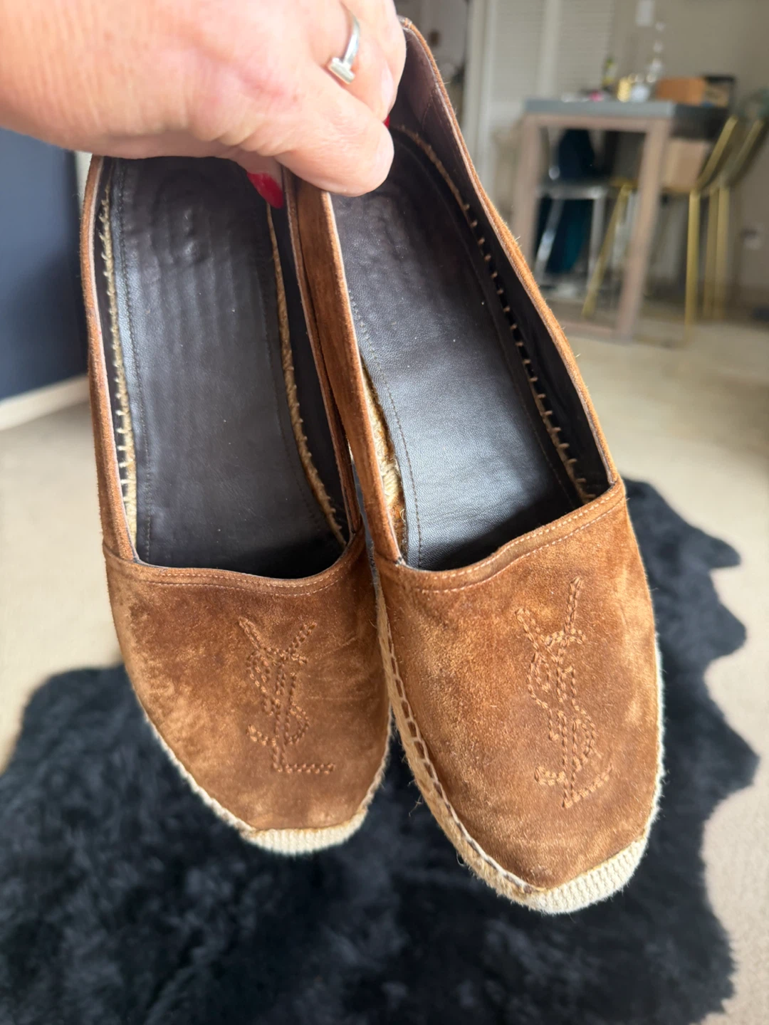Saint Laurent Suede Espadrilles Brown - photo 2