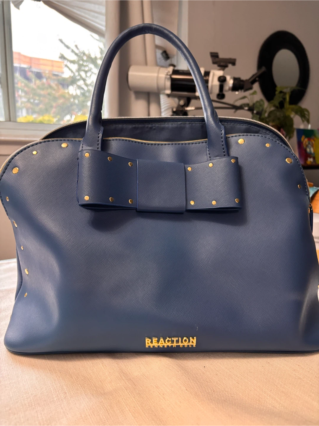 Kenneth Cole Reaction Blue Bow Tote Bag