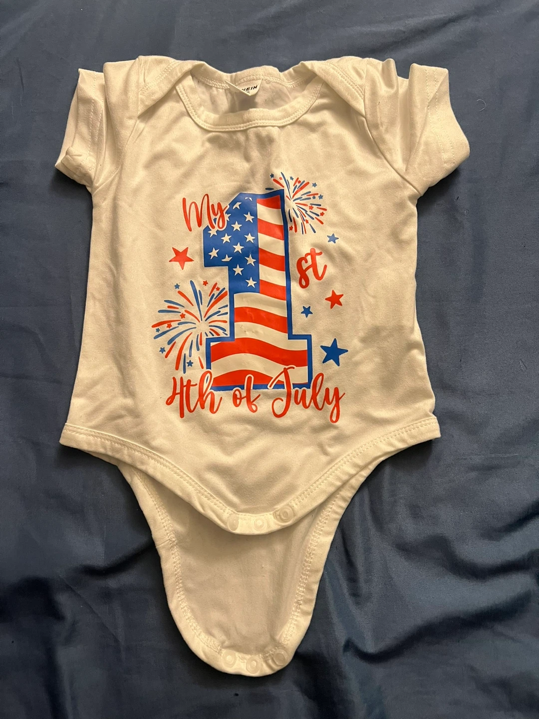 SHEIN My 1st 4th of July Baby Bodysuit