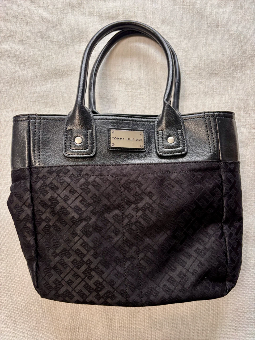 Tommy Hilfiger Black Monogram Tote Bag