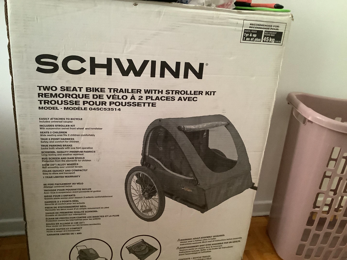 Schwinn Two Seat Bike Trailer with Stroller Kit
