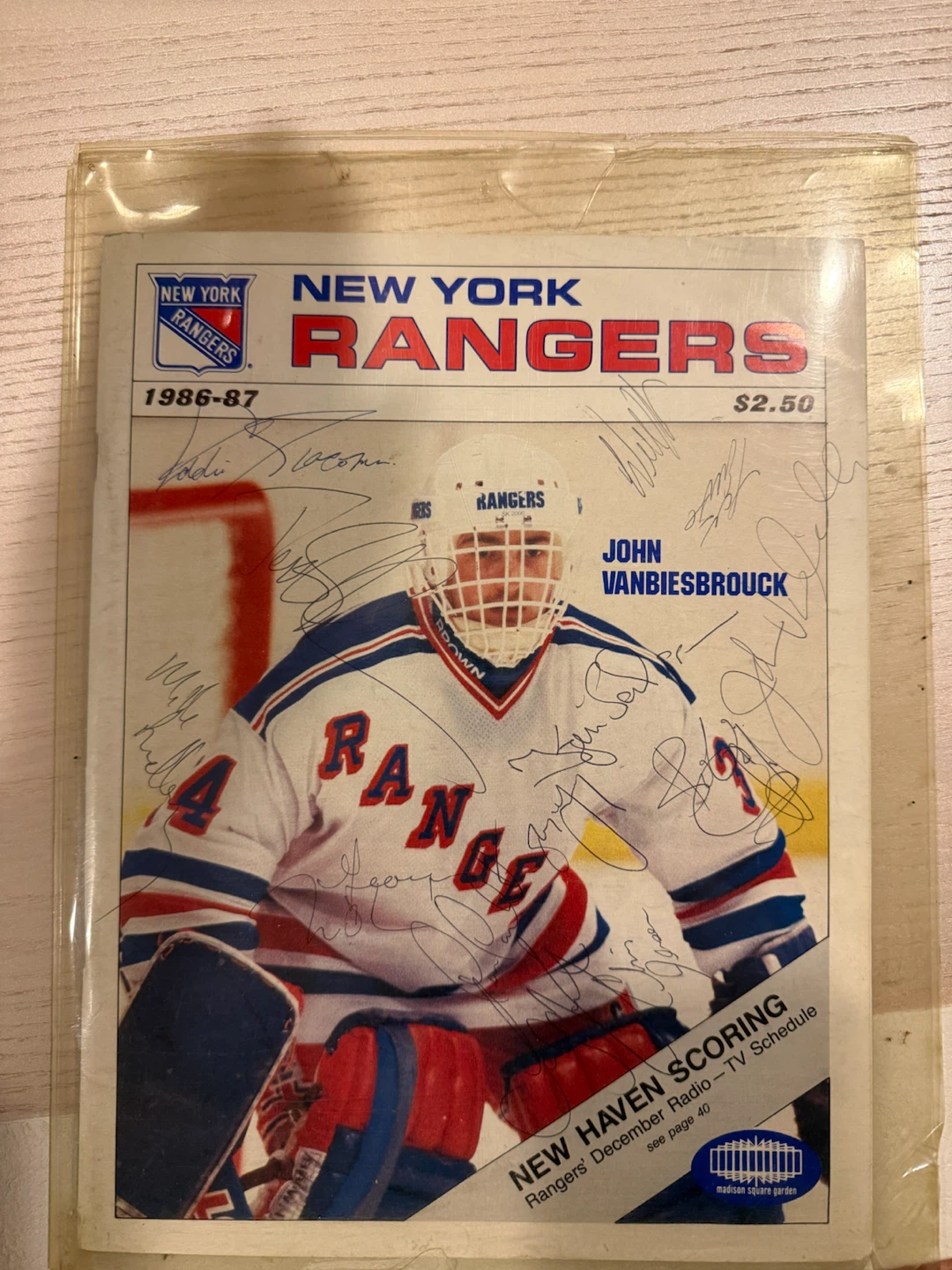 1986-87 New York Rangers Program