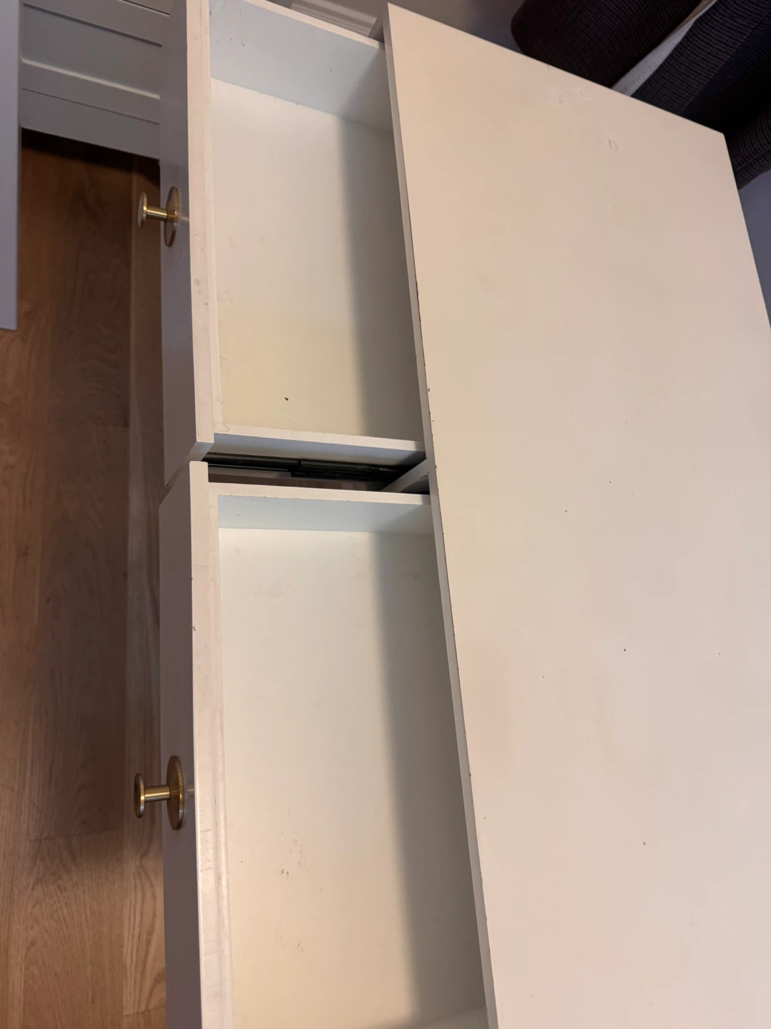 White Vanity Desk with Gold Accents - photo 4