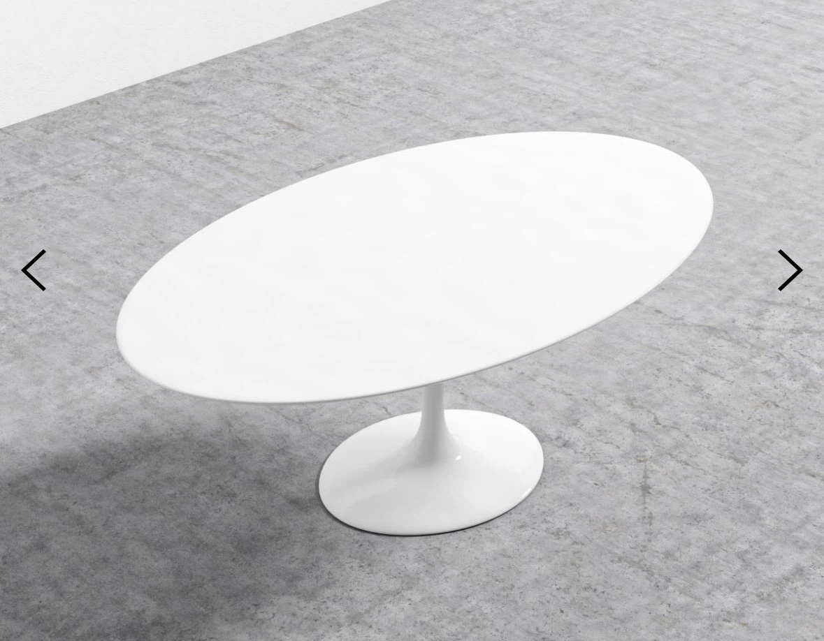 White Oval Tulip Dining Table - photo 2