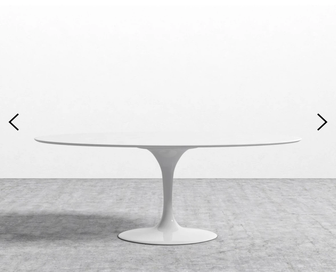 White Oval Tulip Dining Table - photo 3