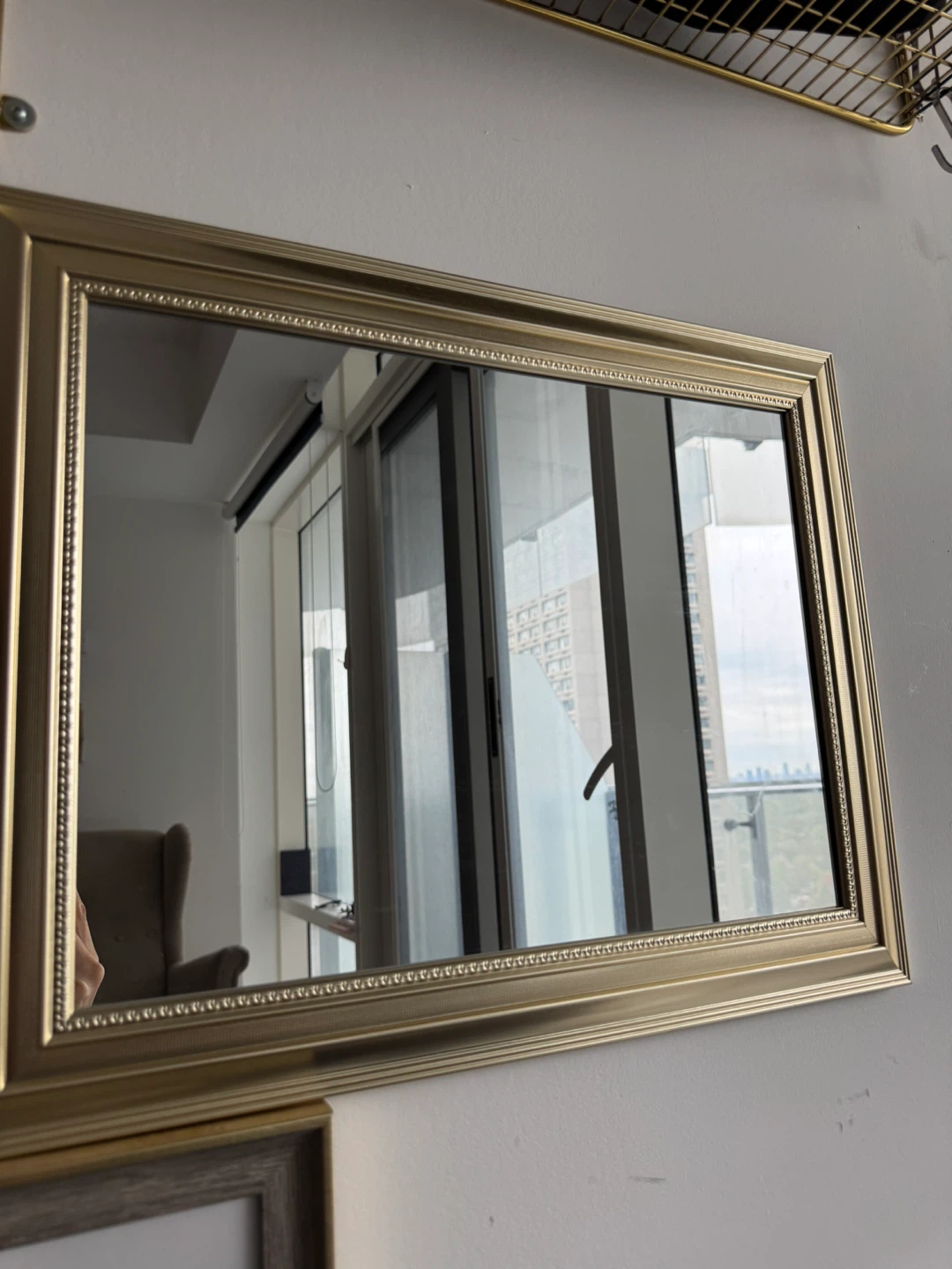 Gold Framed Wall Mirror reflection pictured - photo 2