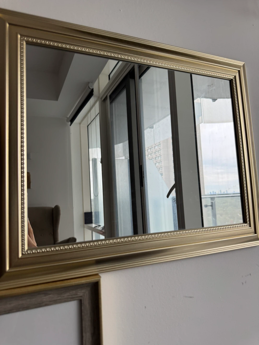 Gold Framed Wall Mirror reflection pictured - photo 3