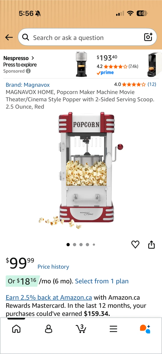 Frigidaire home  Popcorn Maker Machine
