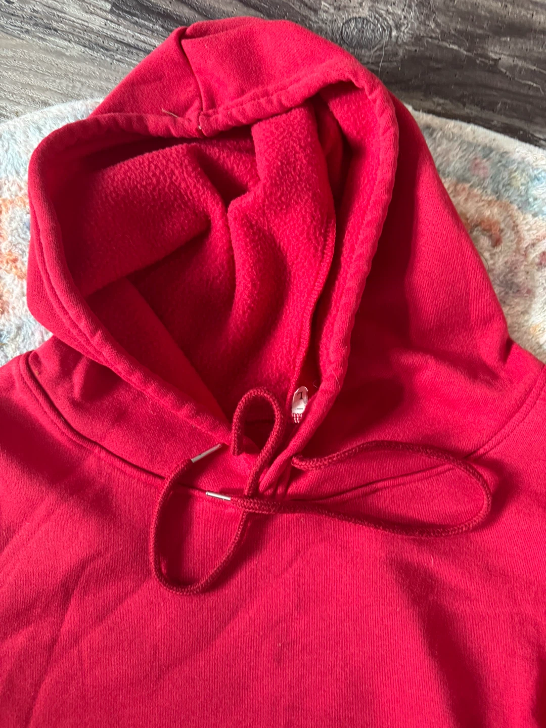 Red hooded sweatshirt mini dress - photo 2