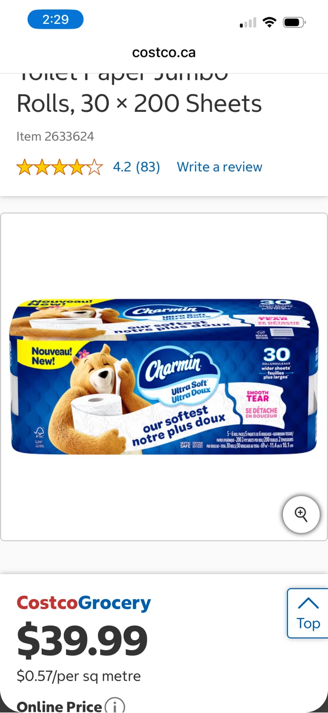 Brand new Charmin Ultra Soft Toilet Paper 30 Rolls