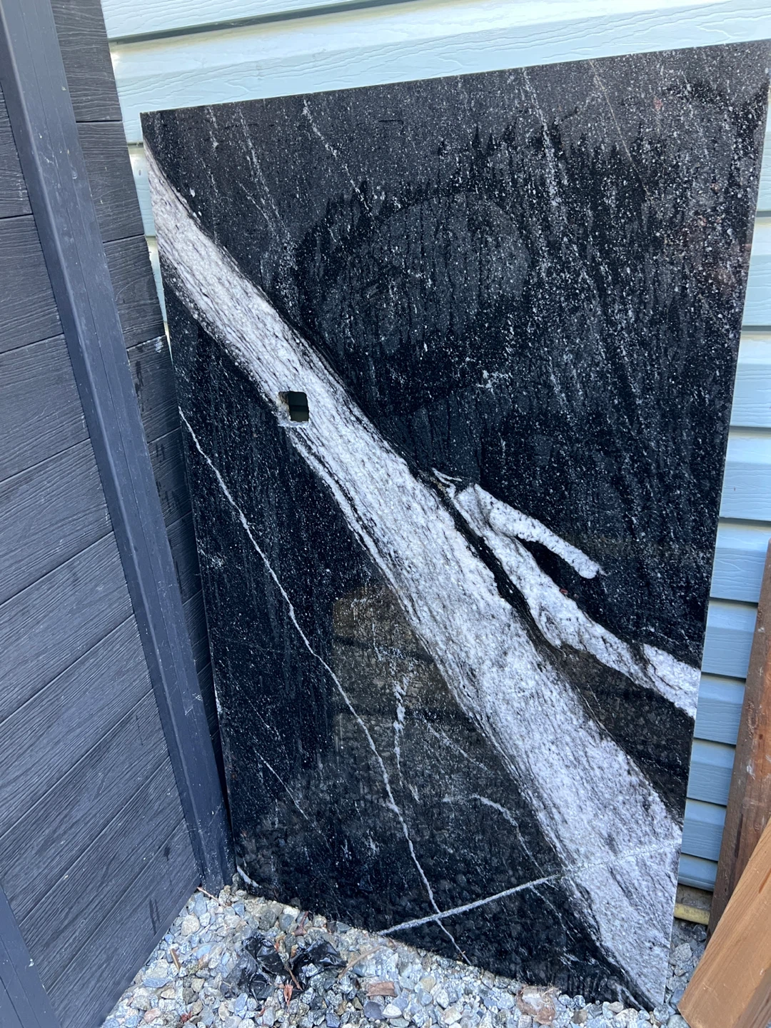 Black and white granite countertop slab - photo 2