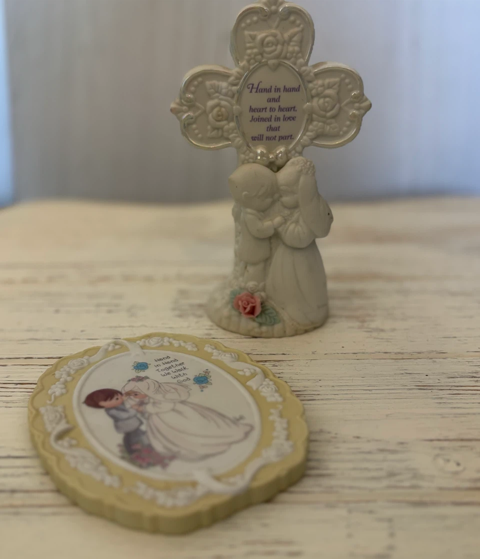 Precious Moments Wedding Cross and Plaque Set