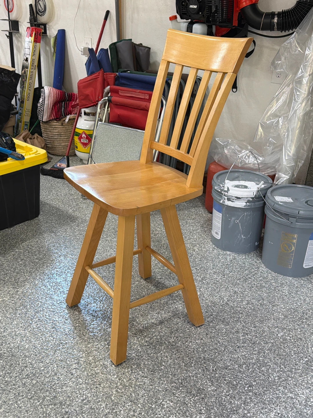 Wooden Swivel Bar Stool