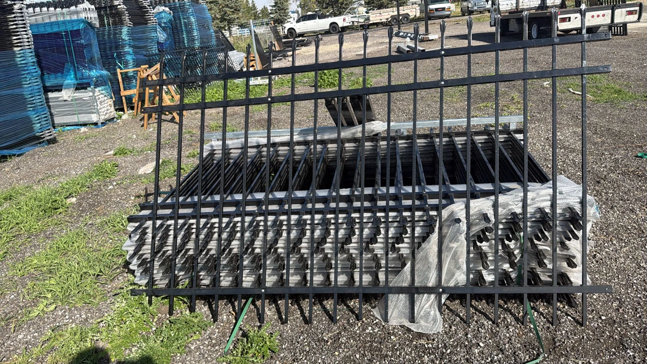 Black Steel Picket Fencing Panels