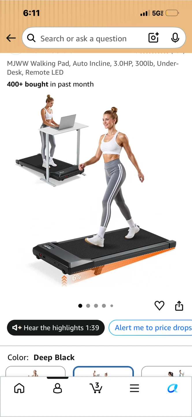 MJWW Walking Pad, Auto Incline, 3.0HP