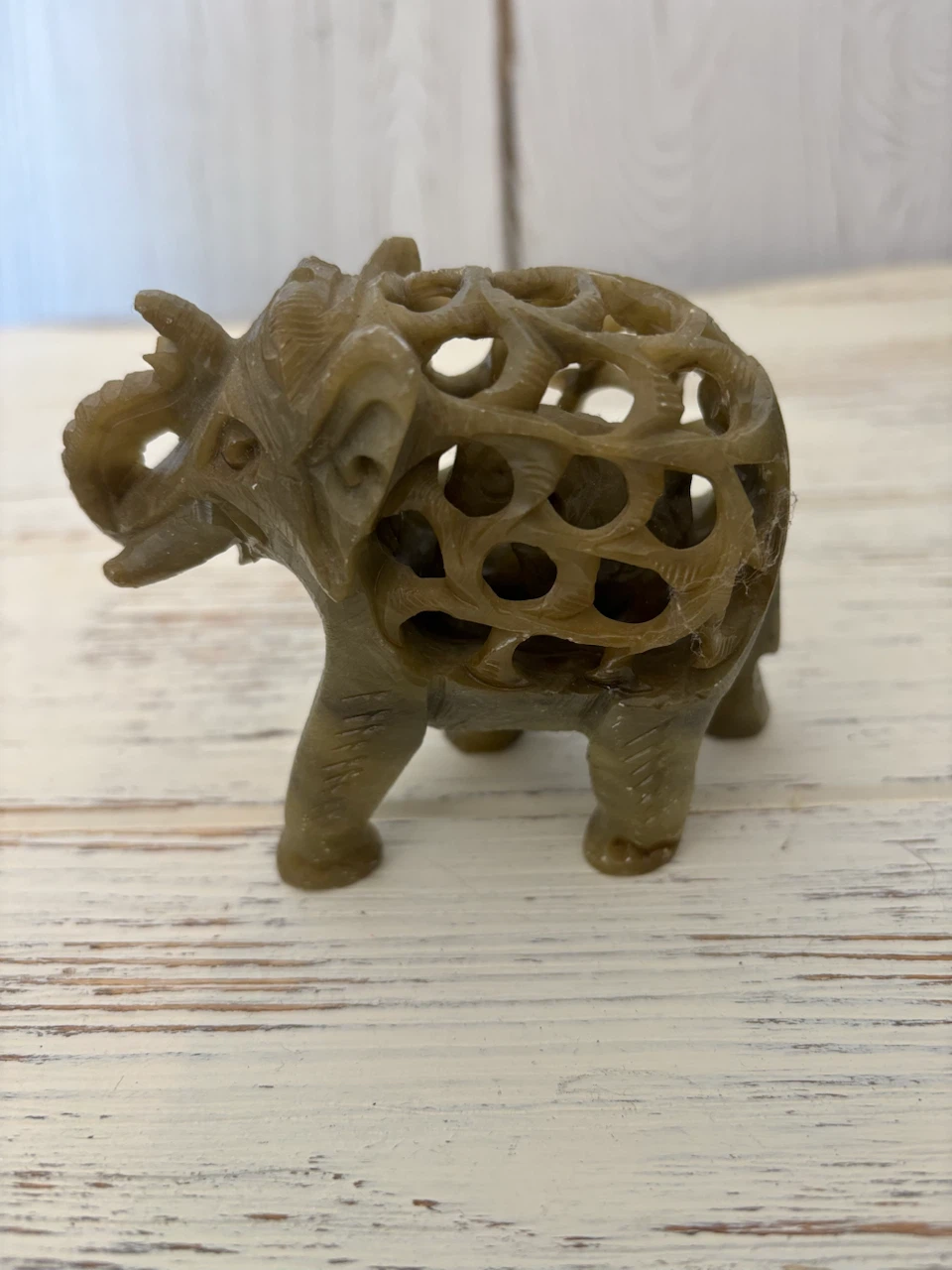 Carved Soapstone Elephant Figurine