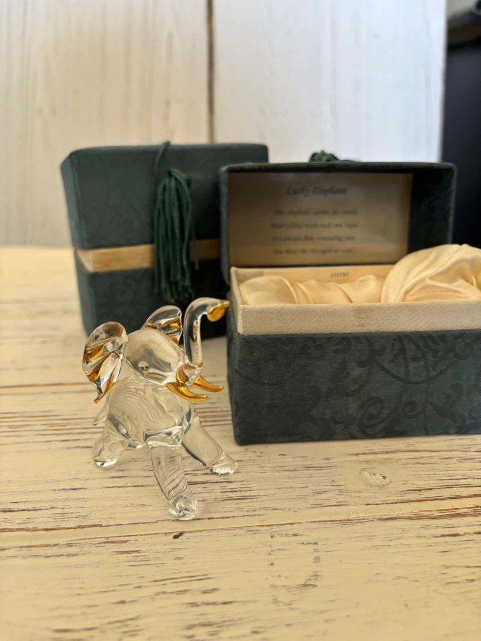 Lucky Elephant Crystal Figurine