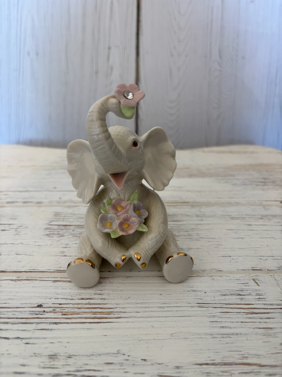 Porcelain Floral Elephant Figurine - photo 2